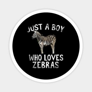 Just A Boy Who Loves Zebras Magnet